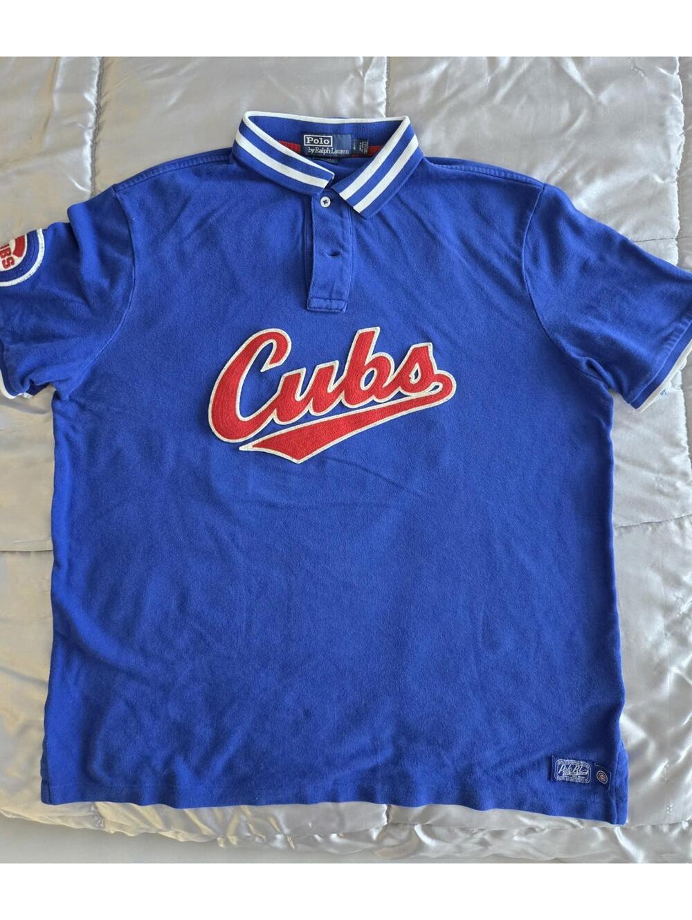 Polo Ralph Lauren MLB Collection Chicago Cubs Polo T-Shirt Blue Short Sleeve L